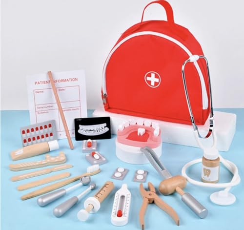 Image of Kids Pretend Play Doctor Set with Storage Bag - Complete Medical Tool Kit & Dentist Playset for Interactive Role Play - Fun & Educational Medical Toys for Children Ages 3+ Years, Dr playset