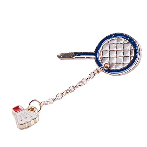 Preisvergleich Produktbild Fliyeong Persönlichkeit Pingpong Badminton Brosche Pins Kleidung Taschen Rucksäcke Jacke Abzeichen Zubehör für Frauen, Badminton Stilvoll