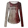 Halloween Costume Cosplay Women's Crew Neck Casual Fashion Printed Short Sleeve T-Shirt, Brick Red, S #1