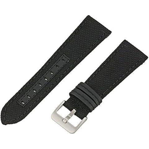 Hadley-Roma 18mm 'Men's' Watch Strap, Color:Black (Model: MSM848RA 180) Cover
