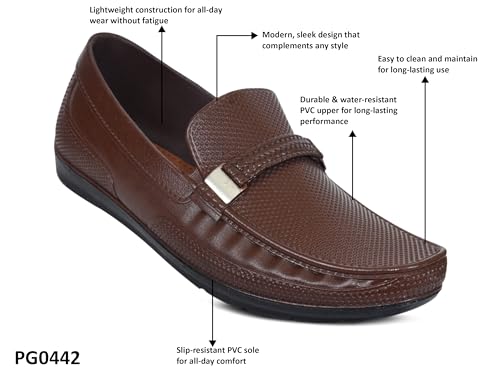 Image of AJANTA Men's Slip-on PVC Loafer | Waterproof & Rain Shoes| Slip Resistant Flexible Outsole | Lightweight Formal Moccasins for Office & Party