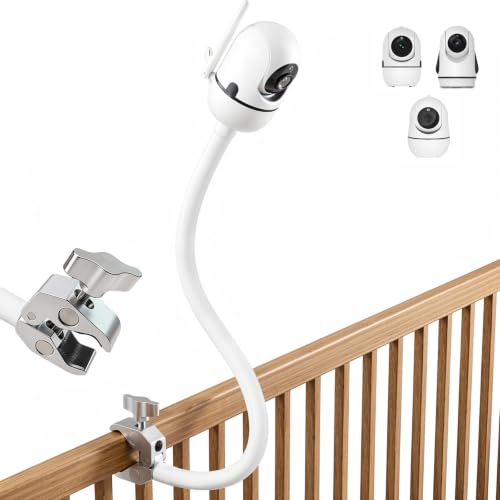 Image of Flexible Baby Monitor Mount for HelloBaby HB6550 / HB6560 /HB6240 /HB6148 /HB6339 /HB66 /HB65 /HB40, ANMEATE SM935E, 15.75 inch Gooseneck Arm with Heavy Duty Metal Crab for Hello Baby Monitor,Camera NOT included