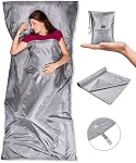 The Friendly Swede Sleeping Bag Liner - Cold Weather Microfiber or Ultralight Polyester Adult Sleep Sack in 3 Sizes- for Hotel and Camping Sheets - Travel Sleeping Bag with Pocket-Size Stuff Sack
