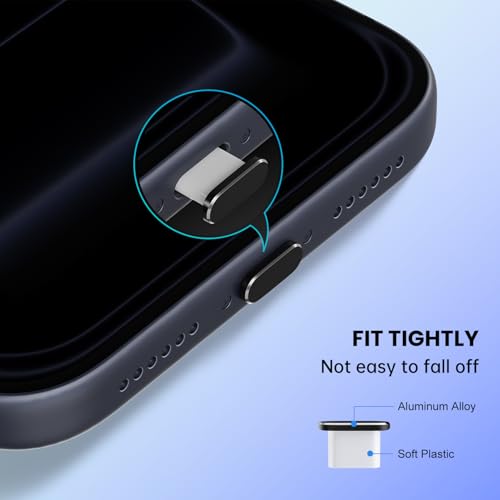 Tapón antipolvo USB C y fundas protectoras de altavoz para iPhone 17 6