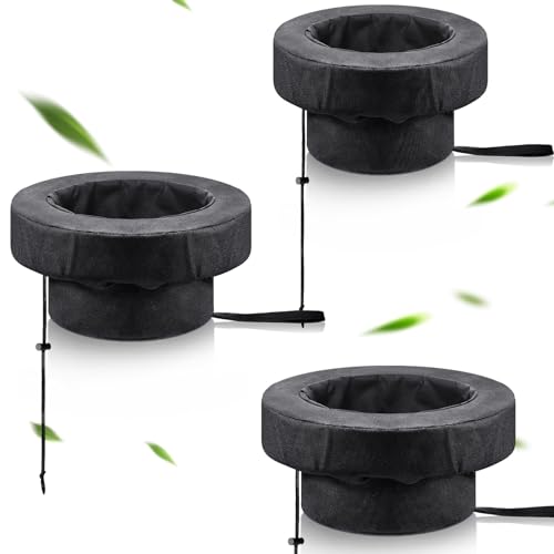 Treela 3 Pcs Fabric Floating Plant Pot Small Water Garden Pond Planter Baskets Floating Soft Soil Plant Corral Black Waterproof Aquatic Flower Islands (13.7 Inch,12.5 Inch,10 Inch)