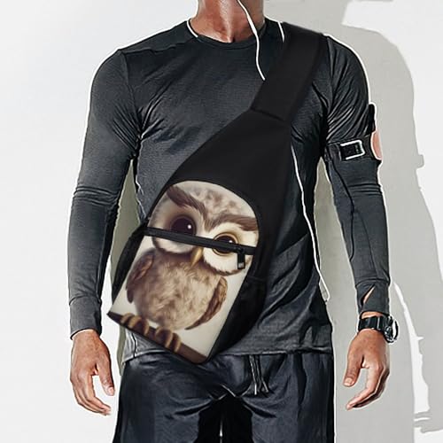 Mochila bandolera Cute Owl blanca para senderismo y uso casual miniatura 7