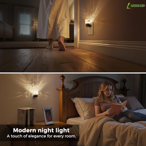 Image of L LOHAS LED Night Light, Night Lights Plug into Wall, 3000K Soft Light LED NightLights, Built in Dusk to Dawn Sensor for Hallway, Bathroom, Rooms