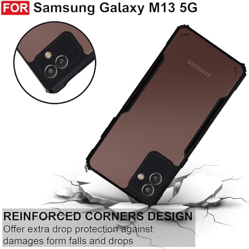 Image of Zapcase Back Case Cover for Samsung Galaxy M13 5G | Compatible for Samsung Galaxy M13 5G Back Case Cover | Clear Case with Camera Protection | (TPU + PC | Matte Black)
