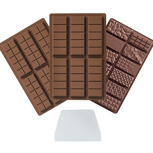 FISH DRAGATE 3 pièces moule tablette chocolat,moules à chocolat en silicone, avec grattoirs, moules à pâtisserie pour le chocolat, les barres de céréales, les gâteaux,les pralines （3 spécifications）