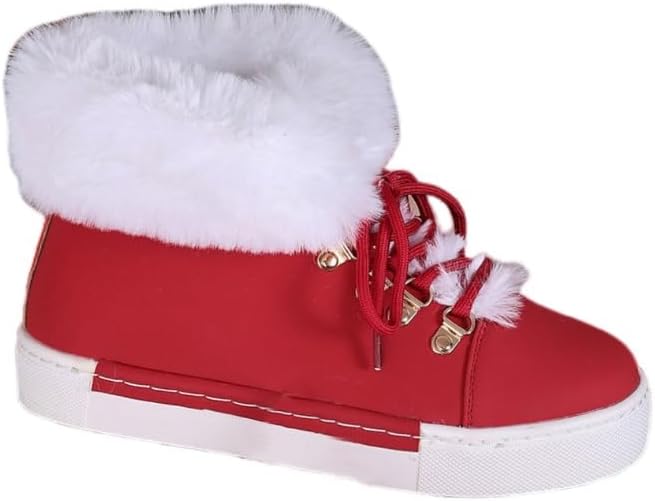 Women’s Winter Boots Warm Fur Lined Comfortable Snow Boots for Women Lace Up Ankle Booties Warm Sneakers