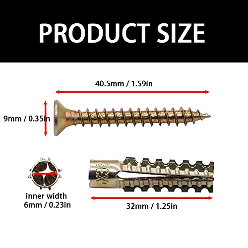 Wallclaw Anchors Hammer-In Drywall Anchor With Screws 1/2