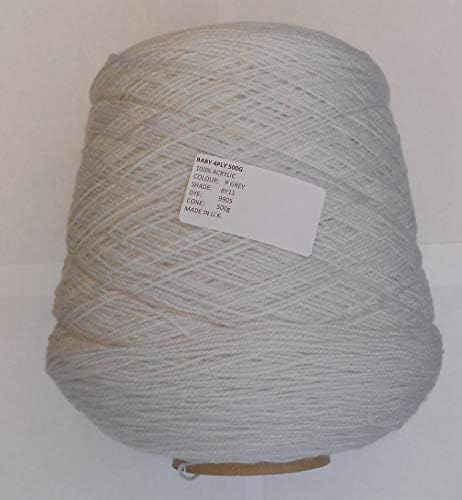 James Brett Baby 4 Ply Yarn Cone 100% Acrylic Knitting Wool 500g (Cream BY9)