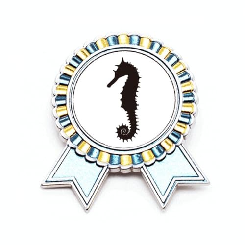 Broche hippocampe noir motif vie marine pour sublimer vos vestes