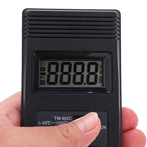 Termometro Digitale con Sonda Tipo K, Display LCD, Range -50~+300°C, ABS, per Applicazioni Industriali