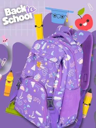 Image of Zara Sky Blue Doodle Dream School Backpack Pastel Fun Edition