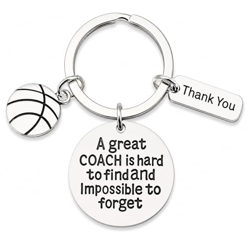 Basketball Coach Appreciation Keychain Engraved Thank You Key Ring Gift for Basketball...
