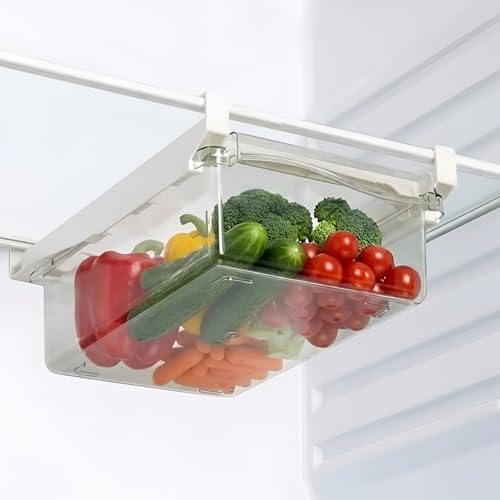 Image of oddpod Acrylic Clear Refrigerator Drawer Organizer /Removable Fridge Organizer Bins, Shelf Food Storage Box For Fruits, Vegetables, Meat, Fish And More.