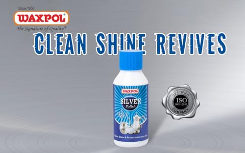 Waxpol Silver Polish 100 ml – Powerful Silver Cleaner for Jewellery, Coins, Utensils & Pooja Items | Removes Tarnish & Restores Shine