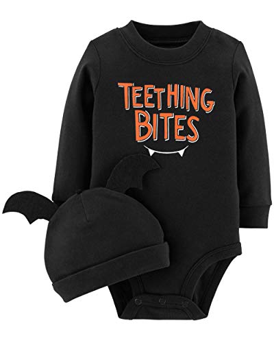 Carter's 2-Piece Pumpkin Hat and Collectible Bodysuit (3 Months, Black)