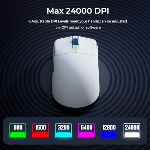 Image of RK ROYAL KLUDGE M30 Wireless Gaming Mouse,Ultra-Lightweight, PAW3311 Sensor, /Bluetooth /USB-C Rechargeable Wireless Mouse with Programmable Buttons for PC /Mac, White