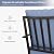 Kurapika 5 Piece Metal Outdoor Patio Furniture Set with Round Fire Pit Table, Patio Conversation Sets 4 Swivel Chairs with Thick Cushion and 40000 BTU Fire Pit Table, Navy Blue