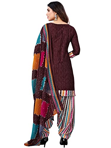 Readymade Indian Punjabi Style Crepe Patiala Salwar Suit with Dupatta for Women