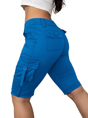 Flamingals Hiking Shorts for Women Flap Pocket Design Bermuda