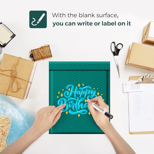 Image of Fuxury Forest Green Bubble Mailers 8.5x12 inch Usable 8.5x11 inch Padded Envelopes | 25 Pack, #2 Water Resistant Opaque Self Seal Bubble Envelopes for Mailing,Jewelry Makeup,Packaging,Small Business
