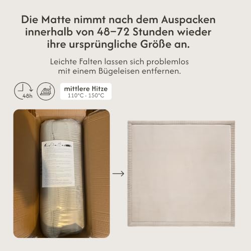 Hakuna Matte Wolkenweiche Spielmatte Baby 127x127 cm, beige,Tatami Matte – Ansicht 5