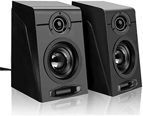USB Powered Computer Speakers, Wired Stereo Desktop Bookshelf Laptop Speakers with Volume Control Ideal for Notebook, Laptop, PC, Desktop Tablet