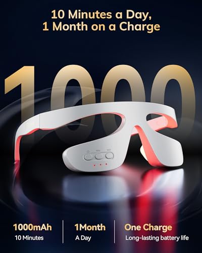 Image of Under Eye Red Light Therapy Device,630nm Treatment of Eye Bag, Dark Circles | Red Light 630±10nm Therapy Glasses for Treatment of Eye Bags,Dark Circles,Puffiness periorbital for Treating (White)