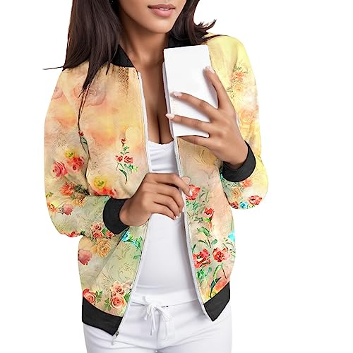 Veste légère femme à imprimé fleuri et col montant sport