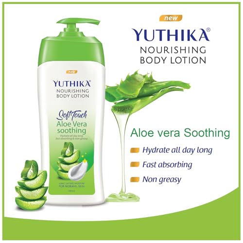 Image of Yuthika Body Lotion AloeVera body lotion 500 ml & Soft Touch Face Cream 300 ml Hydrating Moisturizer for All Skin Types, for Men & Women, Face Moisturizer for Women, Cream for Dry Skin