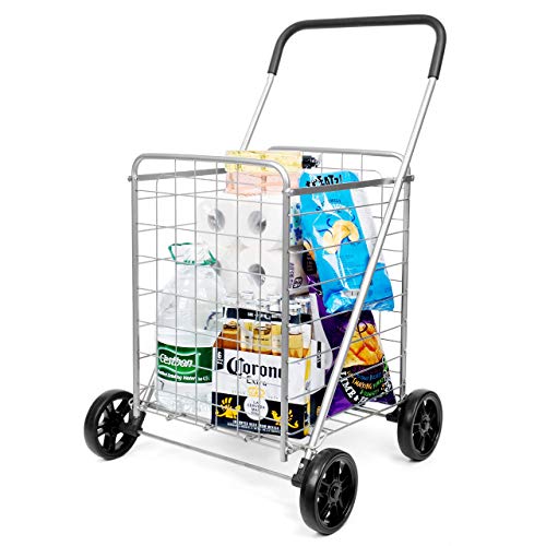 Supenice Deluxe Folding Cart With Double Basket -Deluxe Utility Cart With Oversized Basket thumb #1