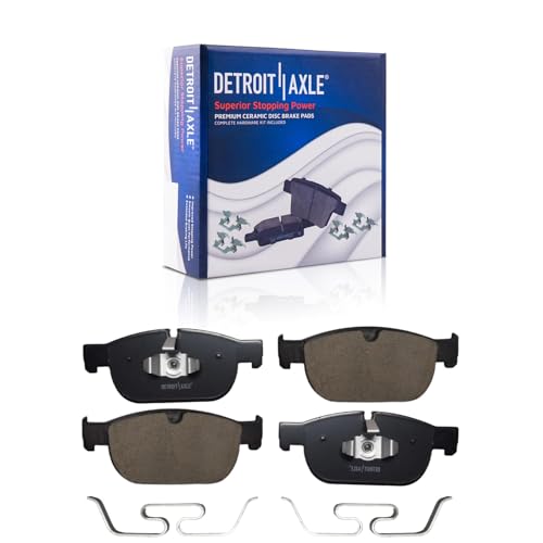 Image of Detroit Axle - Brake Kit for Volvo XC90 XC60 S60 S90 V60 V90, V60 | V90 Cross Country, Brake Rotors Ceramic Brake Pads w / Hardware Replacement 13.58 inch inch Front and 12.60 inch inch Rear Rotors