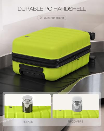 Image of Coolife Luggage Set, Lightweight Durable Hardshell, 3 piece, Green new | Upgraded Polycarbonate Shell Suitcase,360 Spinner Double Wheels,Expandable(20''only),Tsa Lock,Aluminum Handle,Nested Design