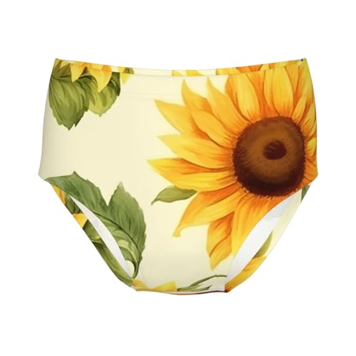 Sunflower Pattern Girls' Underwear Soft Cotton Little Girls Panties Comfort Briefs