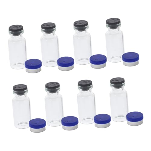 SOLUSTRE 12Pcs Small Glass Vials with Caps Glass Storage Bottles for Liquid Sample Storage Powder Vials Essential Oils and More
