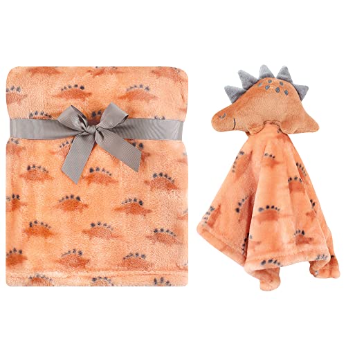 Image of Hudson Baby Unisex Baby Plush Blanket with Security Blanket, Stegosaurus, One Size