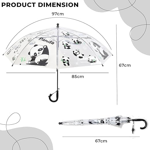 Image of Kraptick Transparent Printed Umbrella for Kids, Stylish & Cute Child Safe Umbrella for Rain, Automatic Water-Proof Umbrellas for Children's /Boys /Girls /Kids (MFP /1112-V)