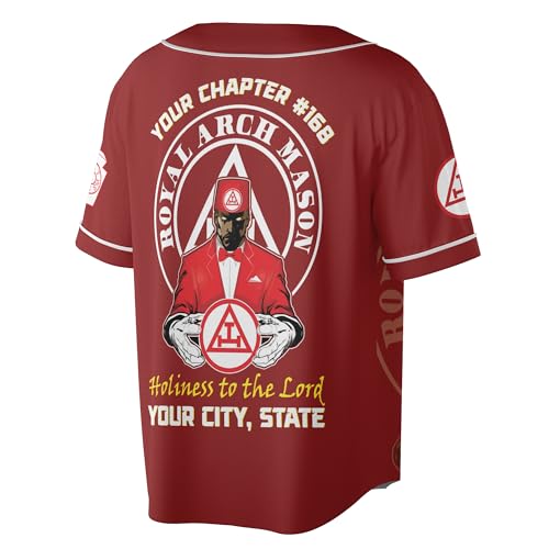 Custom Chapter Name Holy Royal Arch Mansonry PHA York Rite Freemason 3D Baseball Jersey S-5XL miniatura 3
