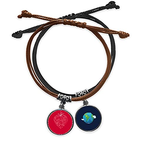 Pulsera San Valentín de cuero con flores en forma de corazón para regalar un detalle único