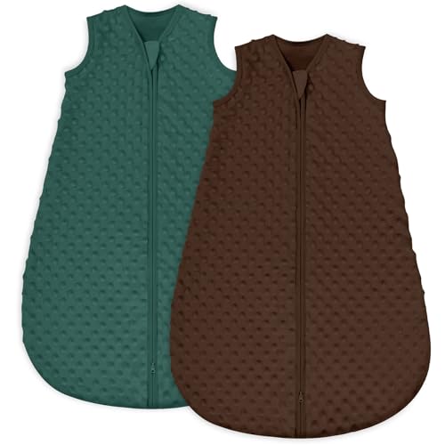 Image of Yoofoss Fleece Baby Sleep Sack 0-6 Months with Plush Dots, TOG 1.5 Baby Wearable Blanket with 2-Way Zipper, Cotton Toddler Sleep Sack Fleece