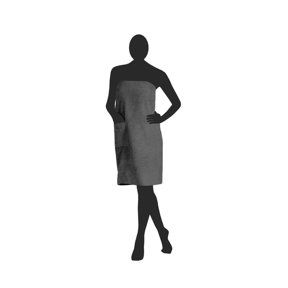 ARLI Saunakilt Damen + Herren Set Saunatuch Saunahandtuch Baumwolle Anthrazit Gummizug Tasche Klettverschluss praktisch individuell anpassbare Größe Sauna Sarong Kilt Wellness Hamam Mann Frau