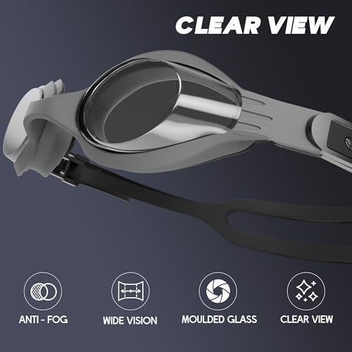 Image of KONEX Eco Swimming Goggles | Adults | Polarised UV Lens | Grey