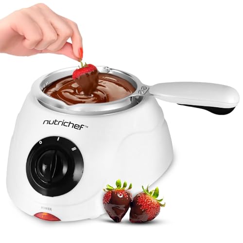 NutriChef Electric Fondue Pot | 25W Chocolate Melting...