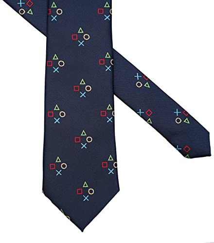 ZENXUS Sports and Game Ties for Men, Designer Necktie Navy, Controller, M