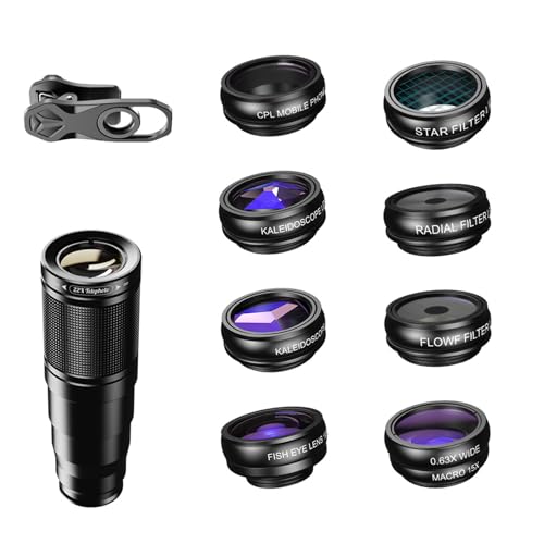 Objectif de téléphone grand angle macro 22x et fisheye pour iPhone 15 avec clip