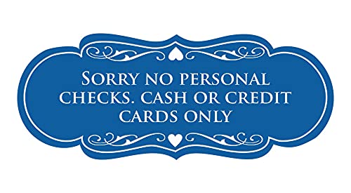 Pancarte No Personal Checks Signs ByLITA Lisibilité Maximale Taille L
