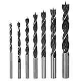 HARFINGTON Brad Point Drill Bit Set 3/4/5/6/8/10/13mm Straight Round Shank Metric Brad Point Spiral Twist Drill Bits for Softwood Hardwood Plywood Plastic Rubber, Black